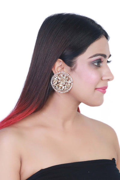 bijoux by priya chandna Crystal Studs gold white earrings fashion jewellery online shopping melange singapore indian designer wear