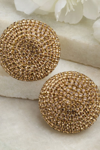Bijoux by Priya Chandna Crystal button studs Gold jewellery indian designer wear online shopping melange singapore
