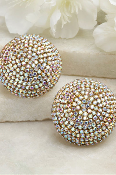 Bijoux by Priya Chandna Crystal button studs Rainbow jewellery indian designer wear online shopping melange singapore