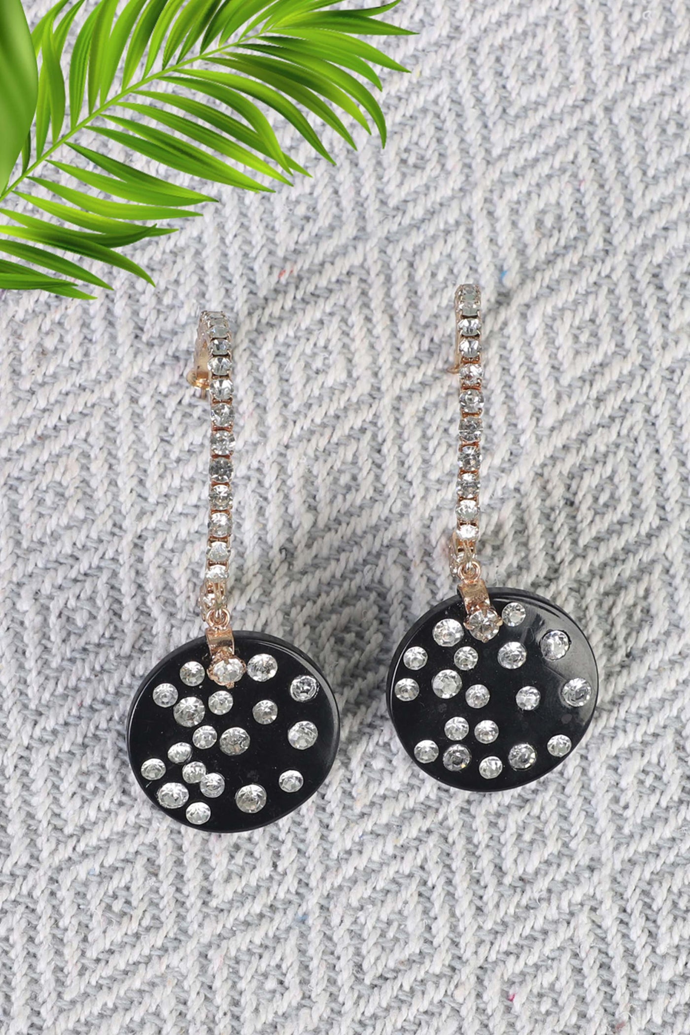 bijoux by priya chandna Disc Hoop Earrings black fashion jewellery online shopping melange singapore indian designer wear