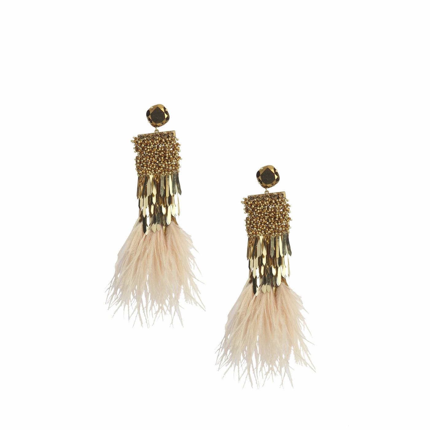 Gold Feather Earrings