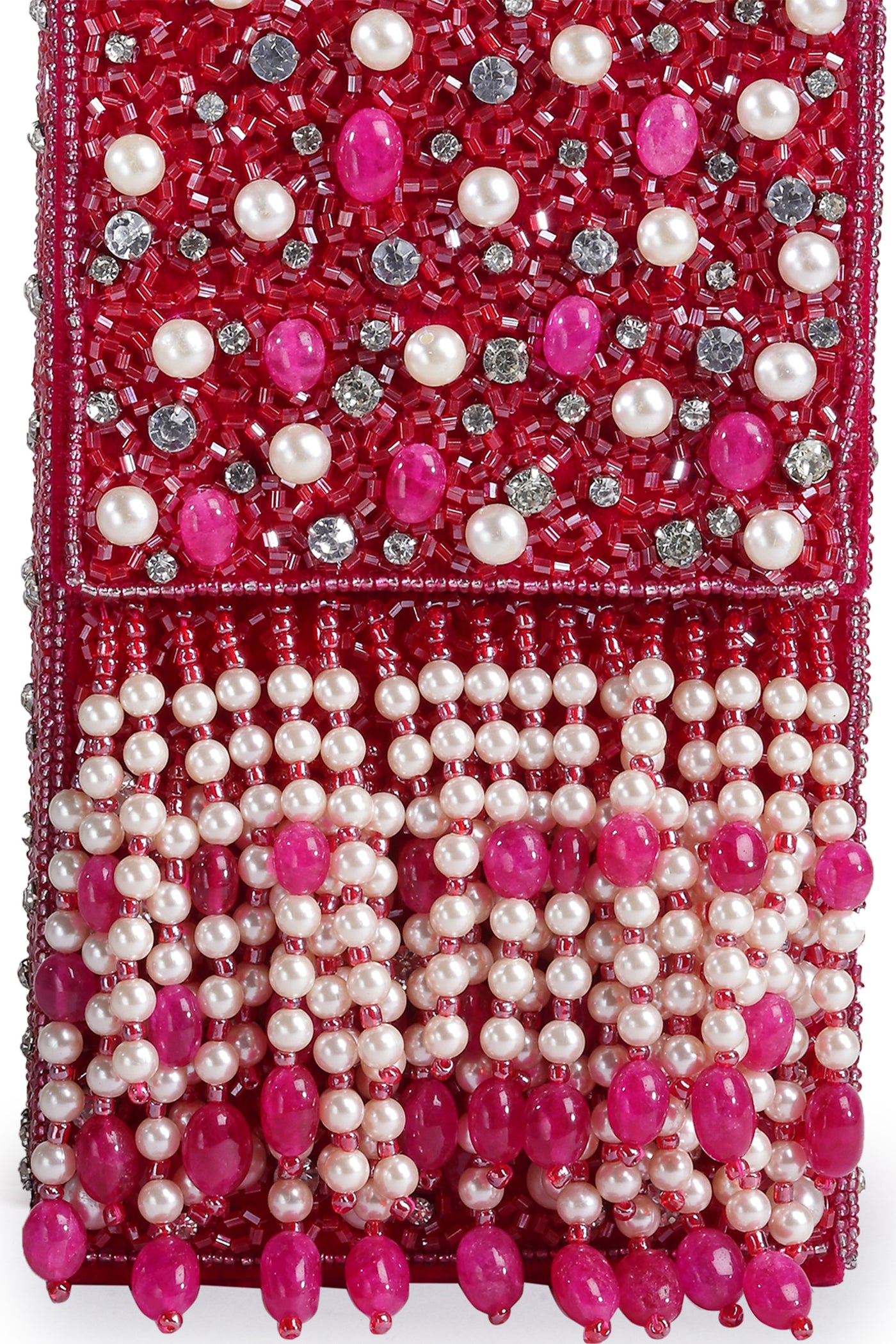 Bijoux by priya chandna geo series pearl mobile clutch fuchsia fashion accessories indian designer wear online shopping melange singapore
