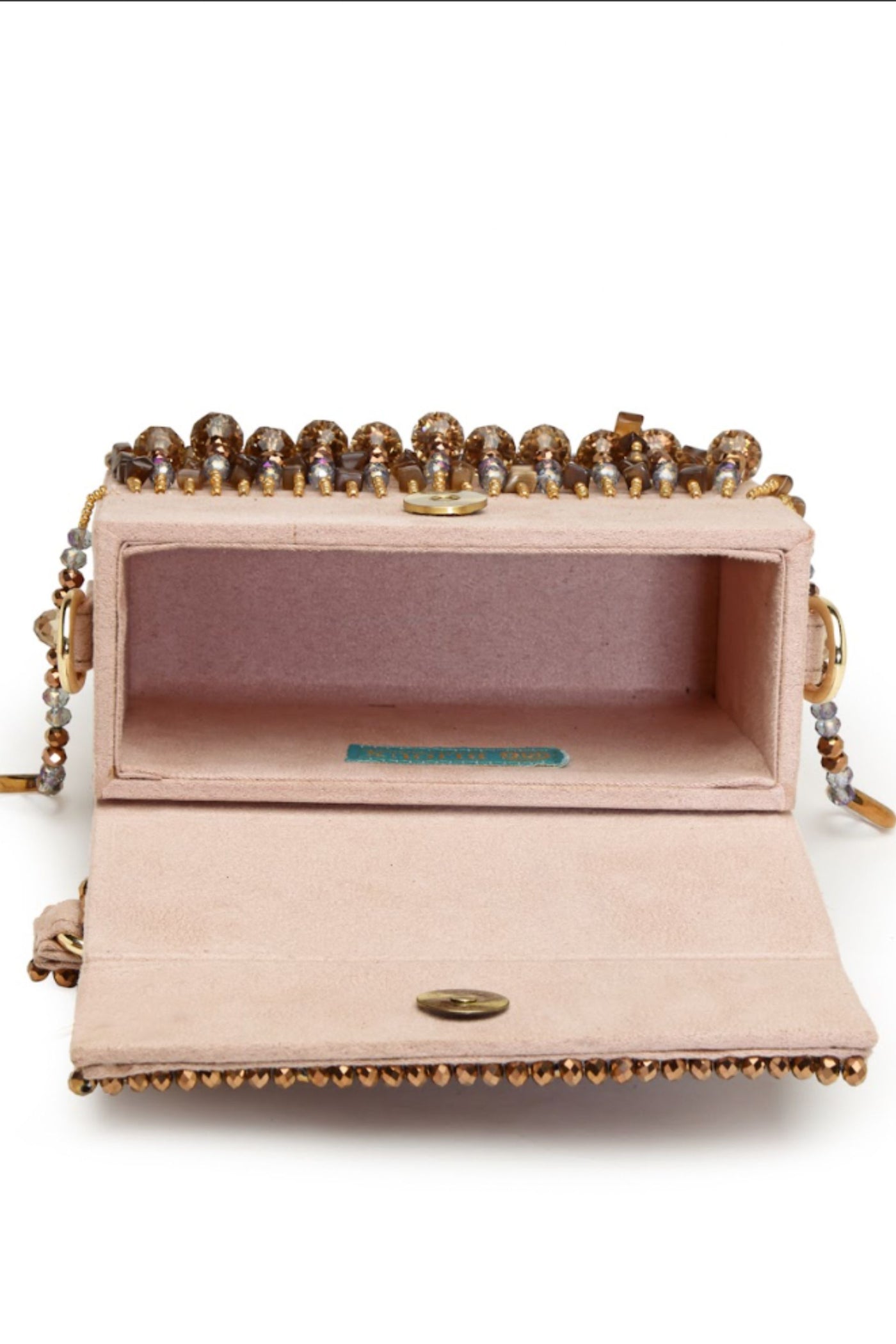 Bijoux by Priya Chandna Gold Embellished Mini Box clutch jewellery indian designer wear online shopping melange singapore