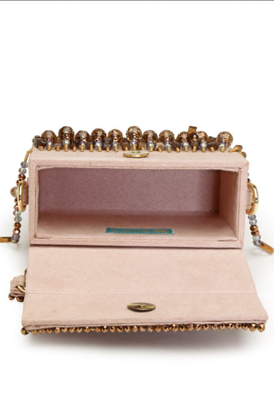 Bijoux by Priya Chandna Gold Embellished Mini Box clutch jewellery indian designer wear online shopping melange singapore