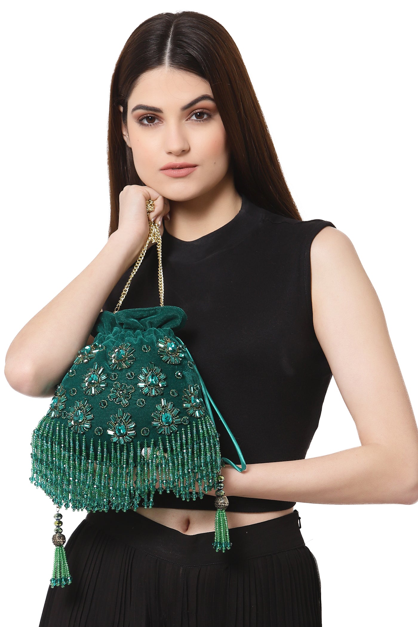 Bijoux by priya chandna green wilderness fashion accessories indian designer wear online shopping melange singapore