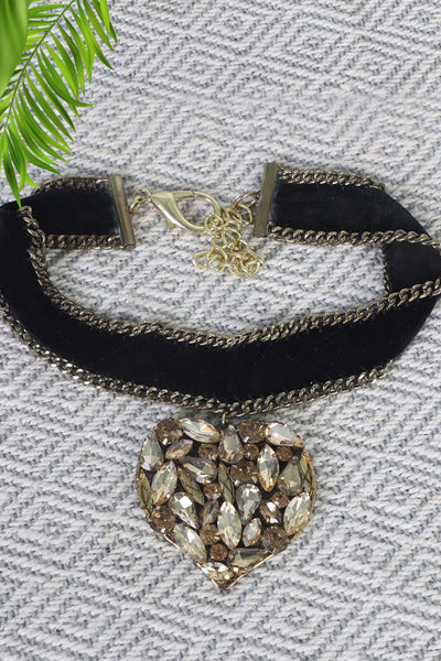 bijoux by priya chandna Heart Drop Choker necklace fashion jewellery online shopping melange singapore indian designer wear