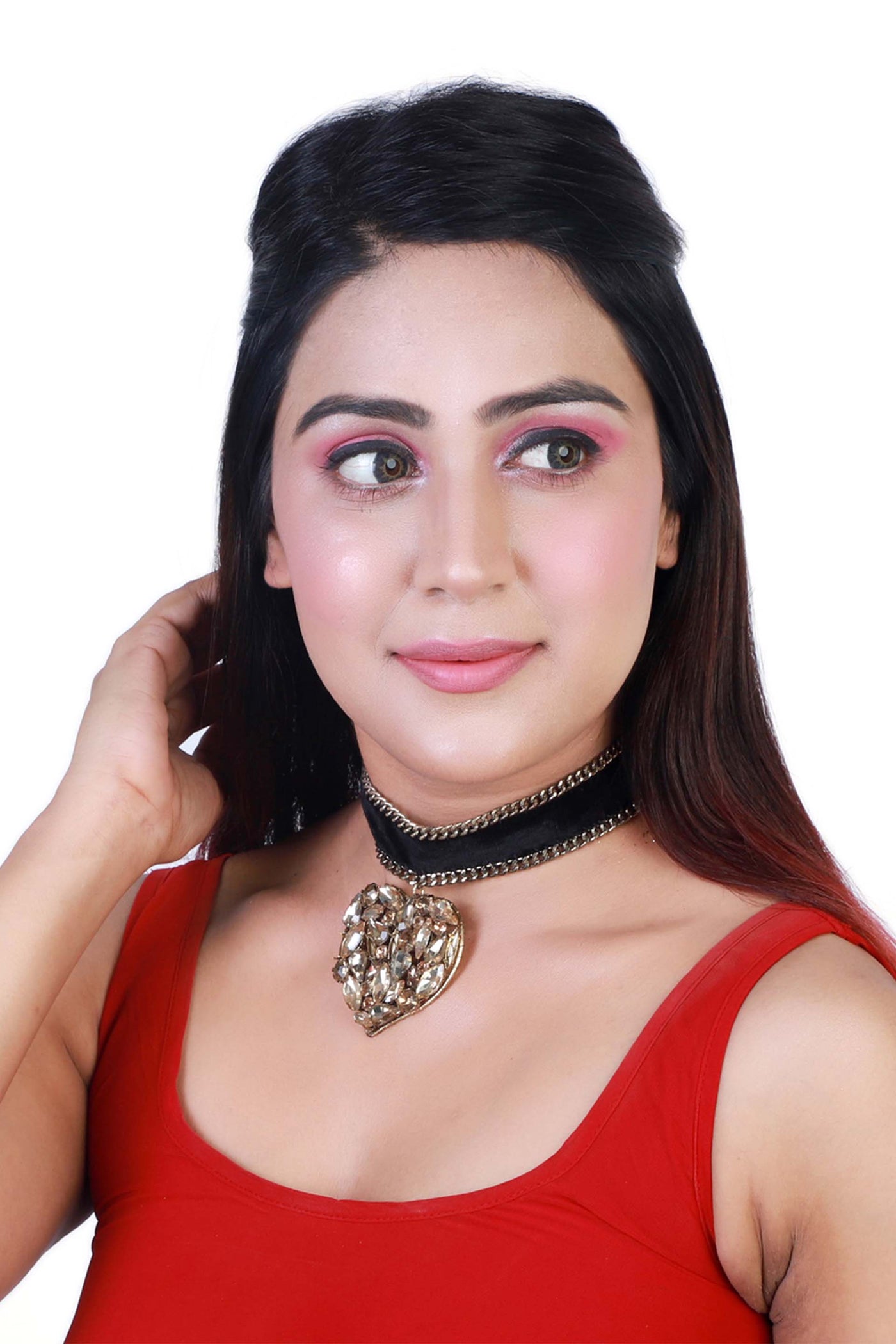 bijoux by priya chandna Heart Drop Choker necklace fashion jewellery online shopping melange singapore indian designer wear