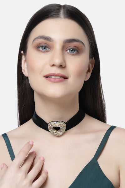 Bijoux by Priya Chandna Heart Shaped Choker Rainbow jewellery indian designer wear online shopping melange singapore
