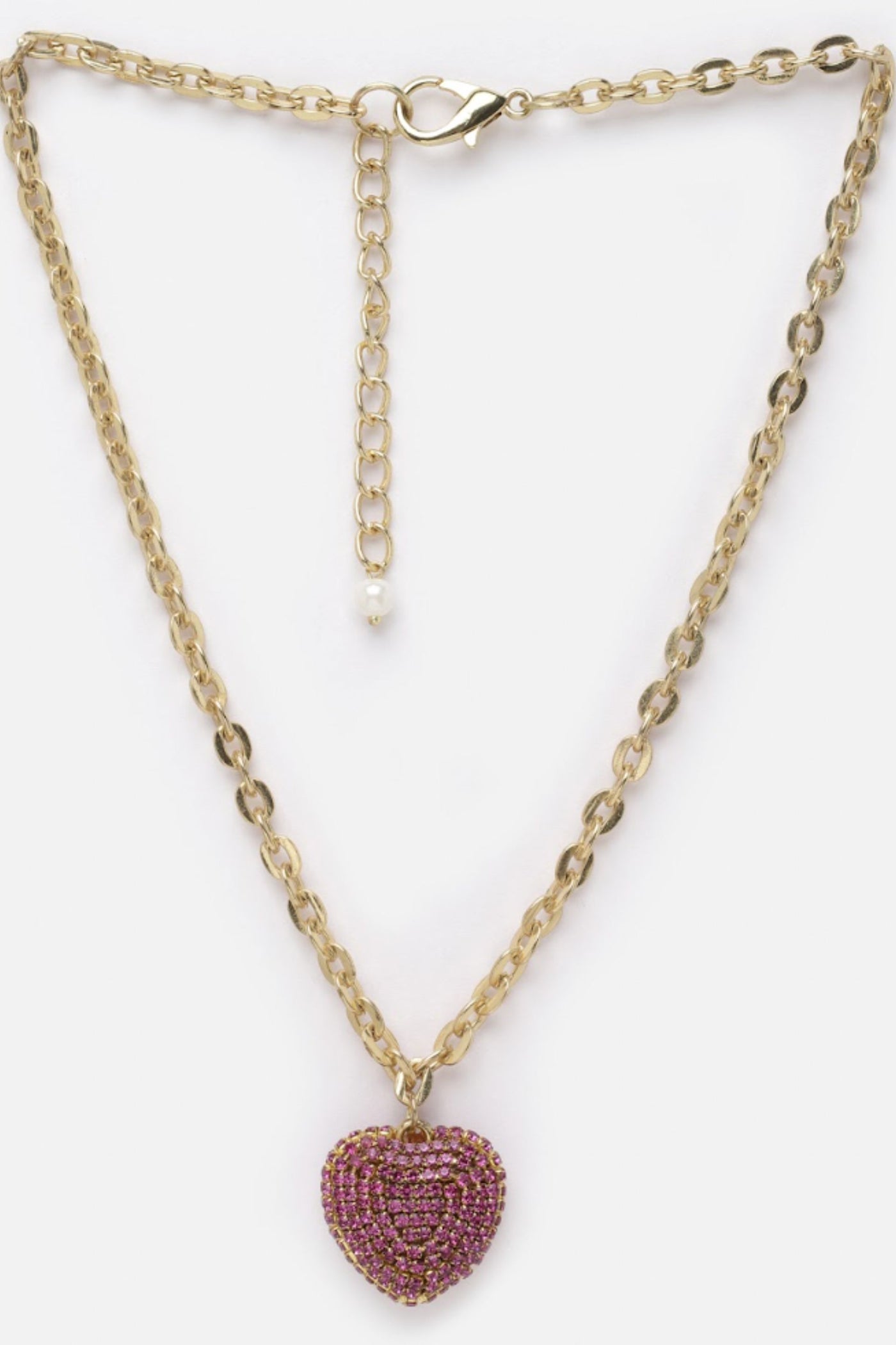 Bijoux by Priya Chandna Heart Shaped Necklace Fuchsia jewellery indian designer wear online shopping melange singapore
