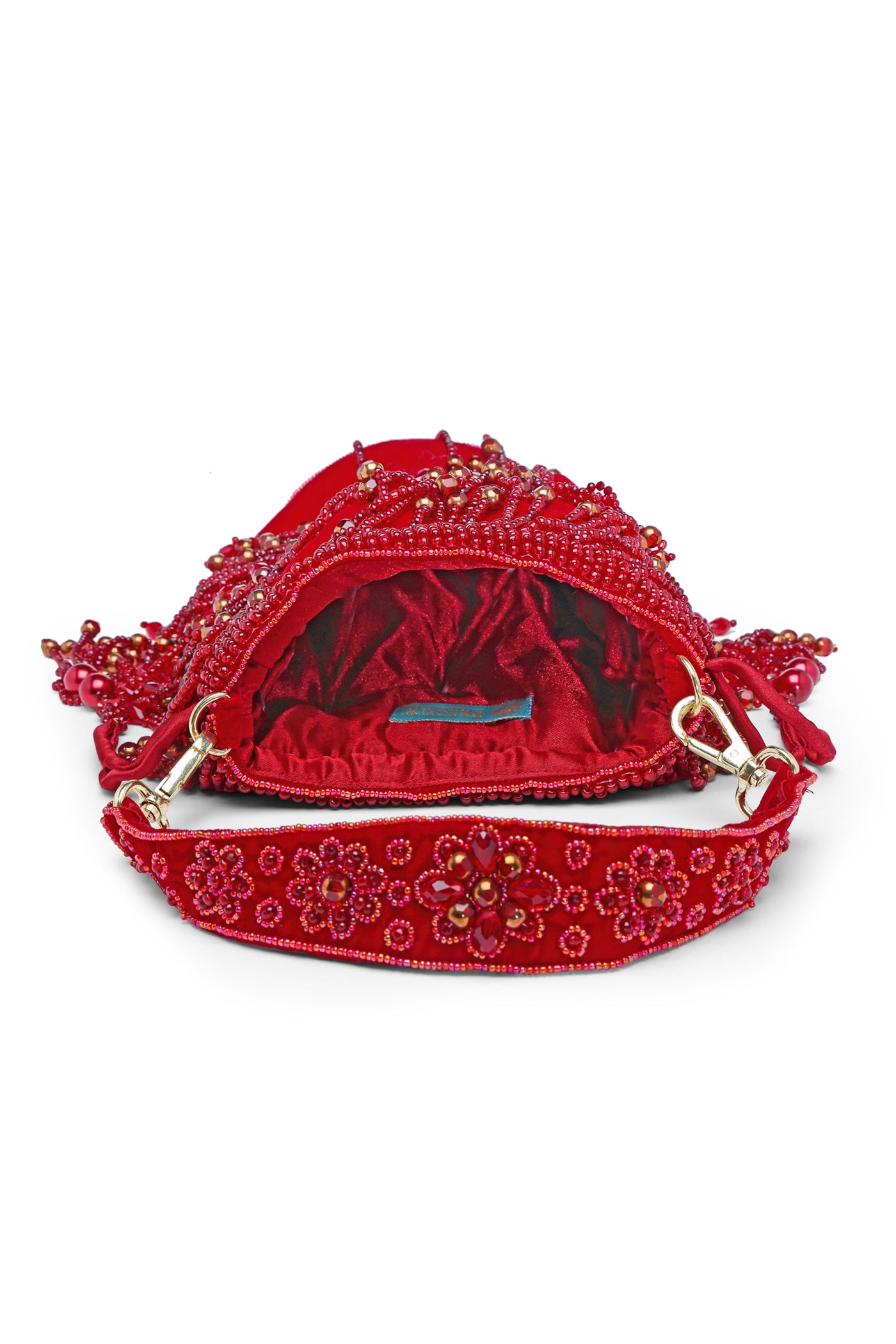Bijoux by priya chandna Kiara Bucket Bag In Red fashion accessories indian designer wear online shopping melange singapore