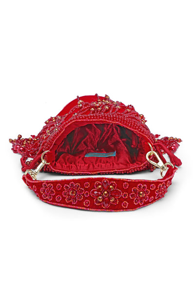 Bijoux by priya chandna Kiara Bucket Bag In Red fashion accessories indian designer wear online shopping melange singapore
