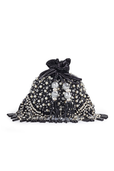 Bijoux by priya chandna kiara potli in black fashion accessories indian designer wear online shopping melange singapore