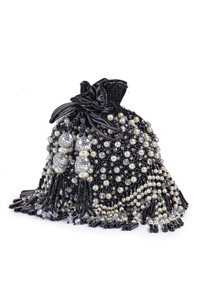 Bijoux by priya chandna kiara potli in black fashion accessories indian designer wear online shopping melange singapore