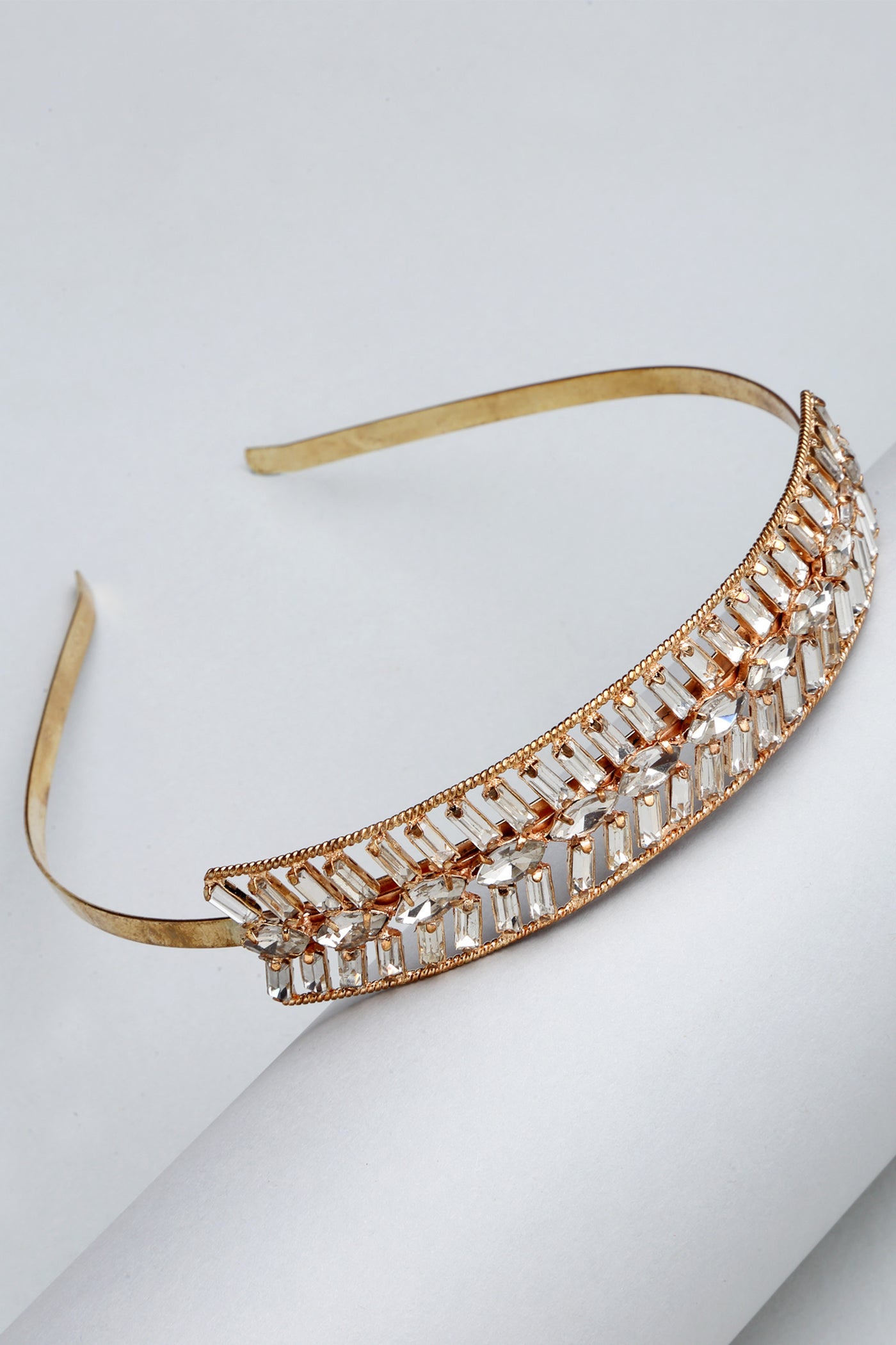 Bijoux by priya chandna Lavender Hair Band crystal and rose gold fashion accessories indian designer wear online shopping melange singapore