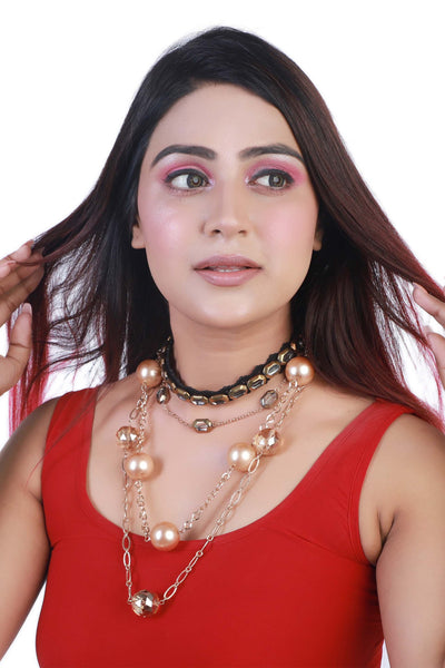 bijoux by priya chandna Layered Fireball Necklace fashion jewellery online shopping melange singapore indian designer wear