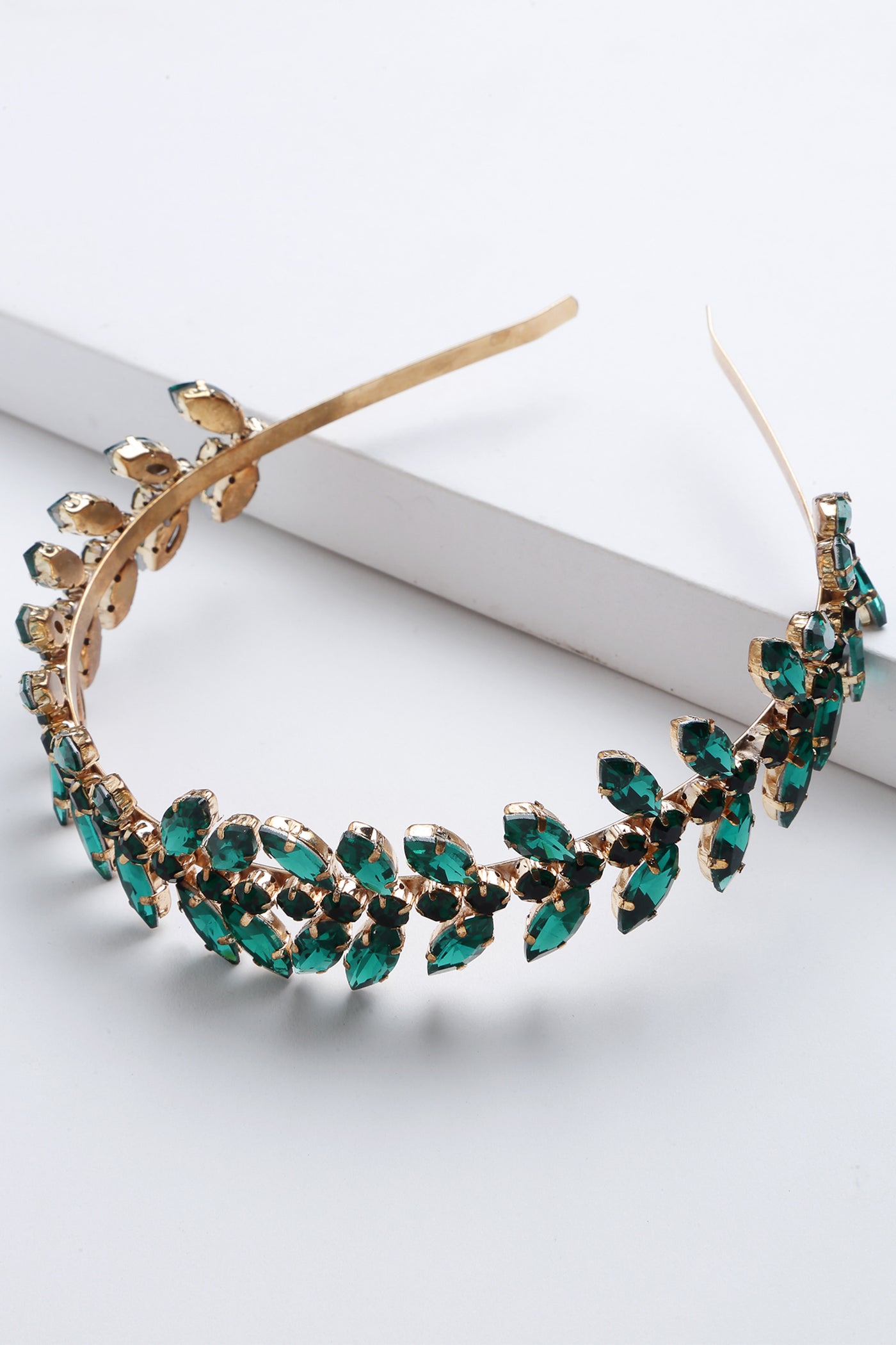 Bijoux by priya chandna Lotus Hair Band green and rose gold fashion accessories indian designer wear online shopping melange singapore