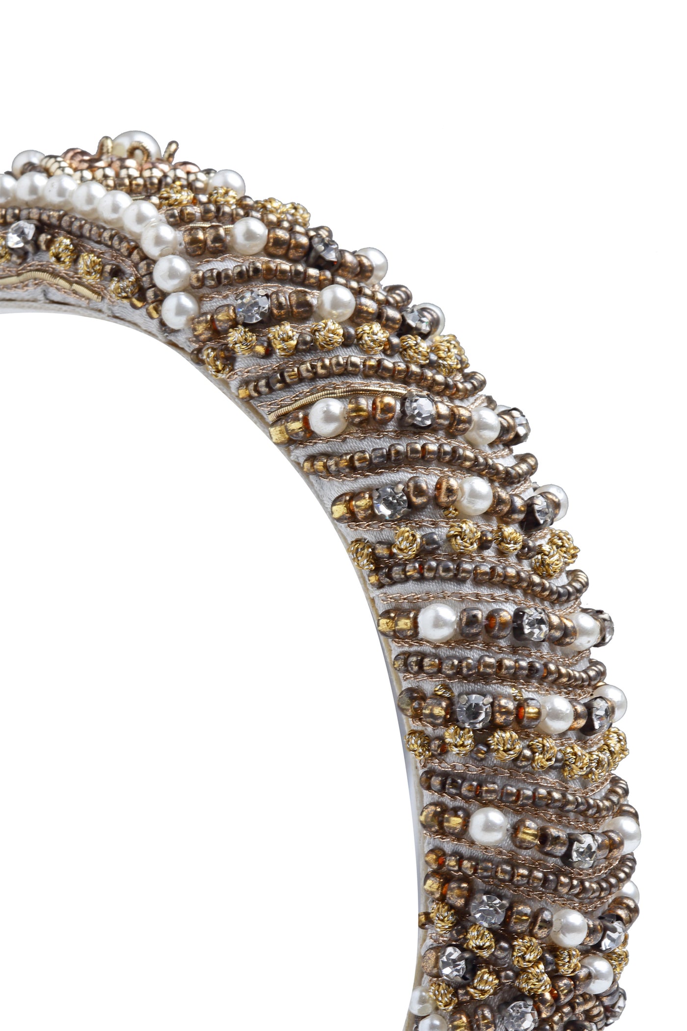 Bijoux by priya chandna Magnolia Hair Band gold and white fashion accessories indian designer wear online shopping melange singapore