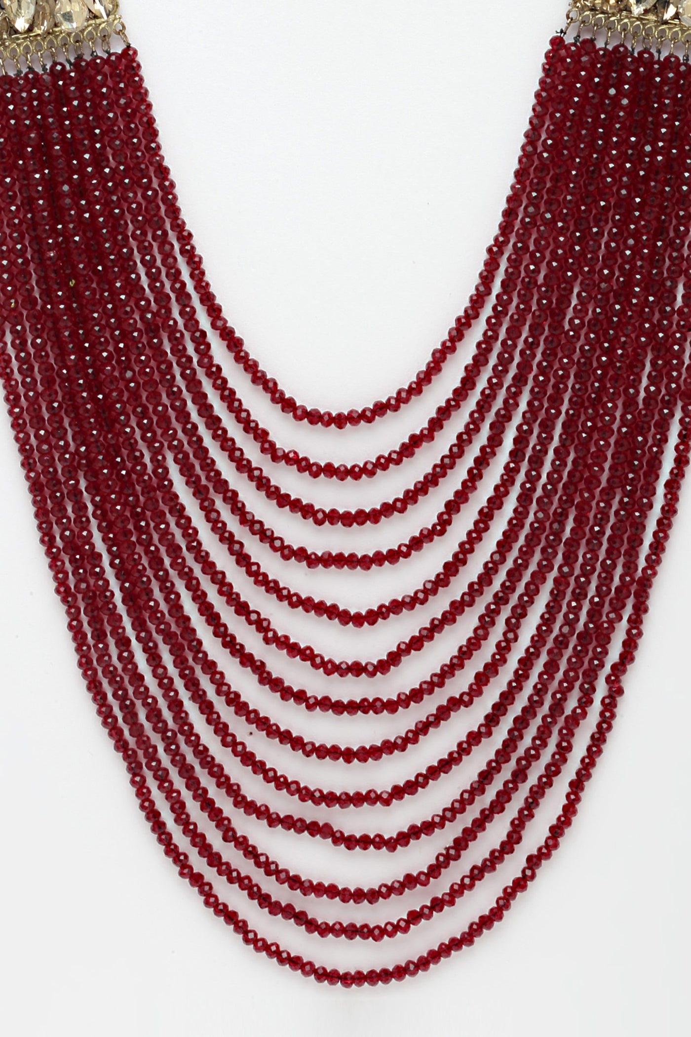 Bijoux by priya chandna Maharani Layered Necklace In Ruby Red fashion imitation jewellery  indian designer wear online shopping melange singapore