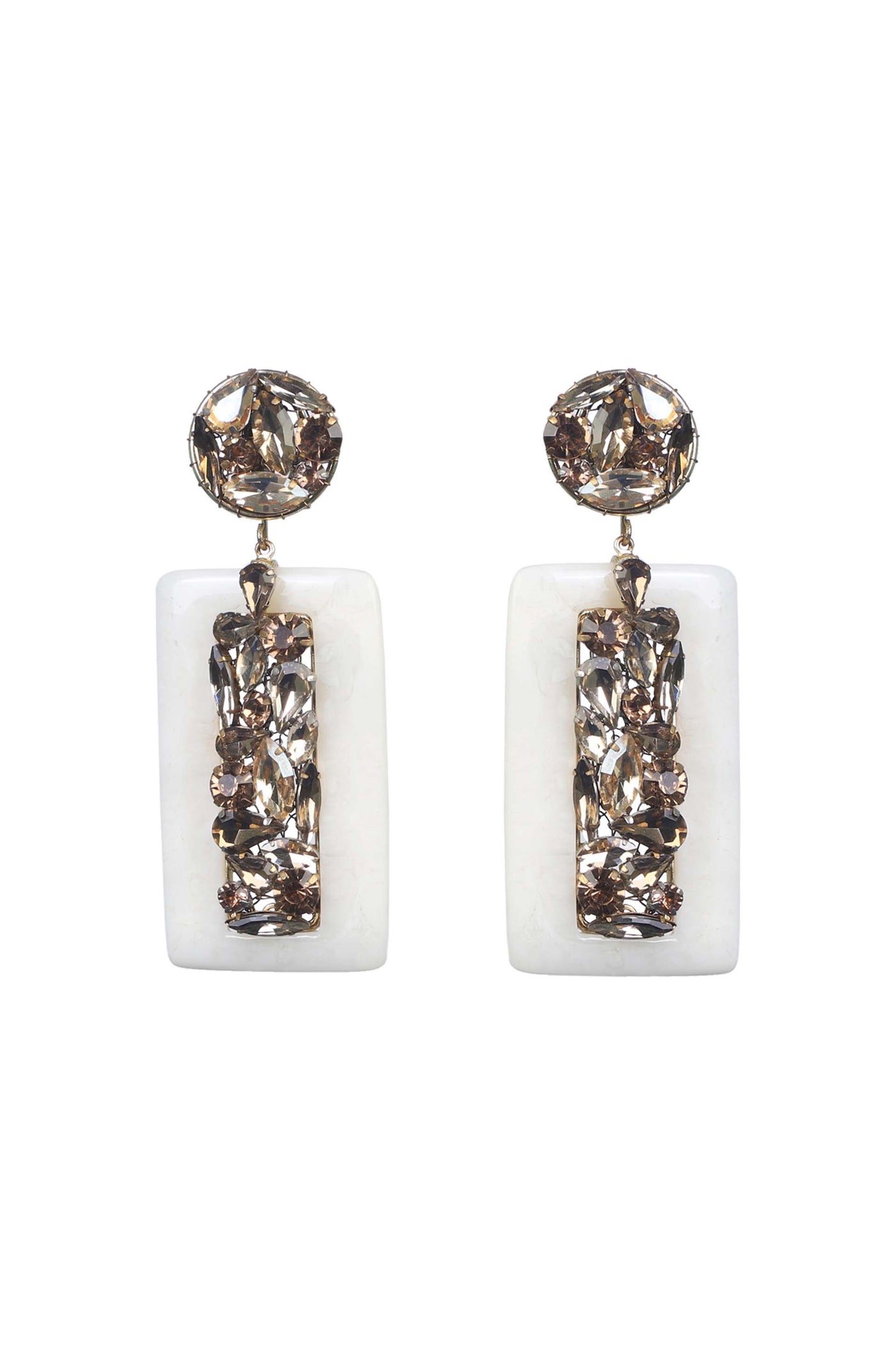 bijoux by priya chandna Marble Crystal Earrings white fashion jewellery online shopping melange singapore indian designer wear