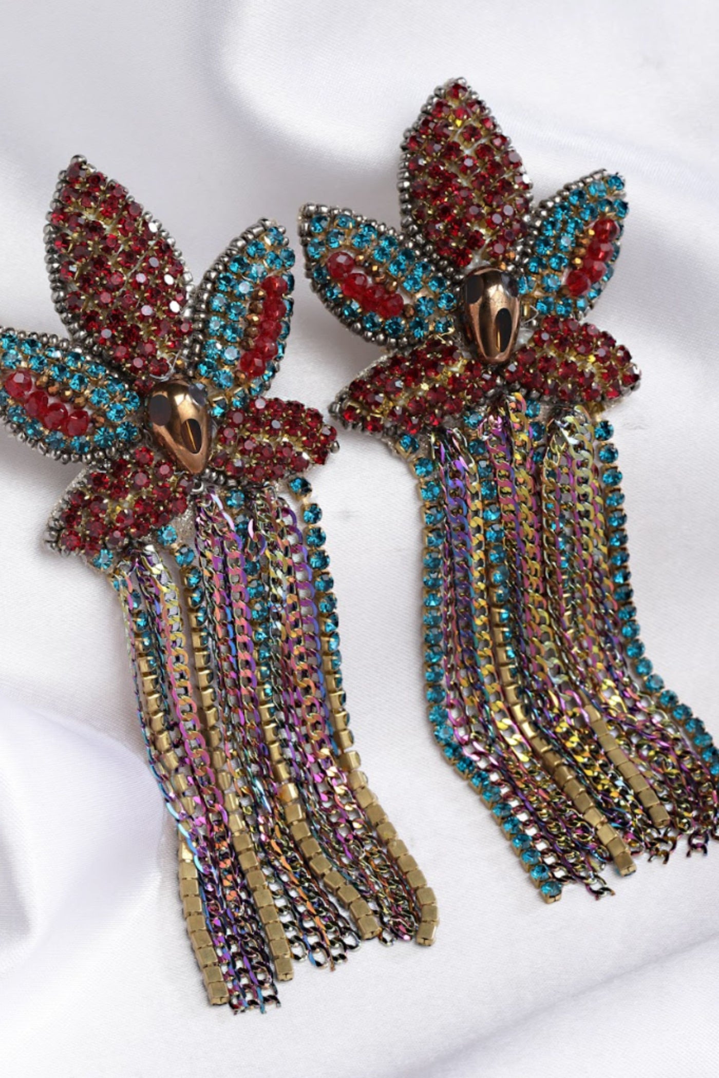 Bijoux by Priya Chandna Multi-Coloured Floral Danglers jewellery indian designer wear online shopping melange singapore