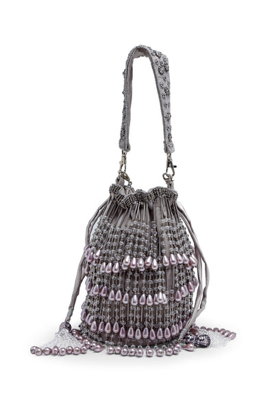 Bijoux by priya chandna Nargis Bucket Bag grey fashion accessories indian designer wear online shopping melange singapore