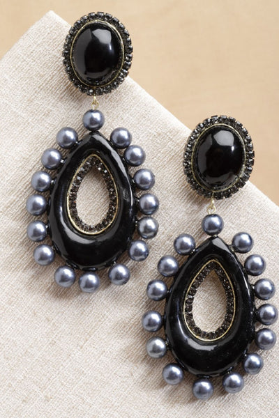 Bijoux by Priya Chandna Resin Danglers Black jewellery indian designer wear online shopping melange singapore