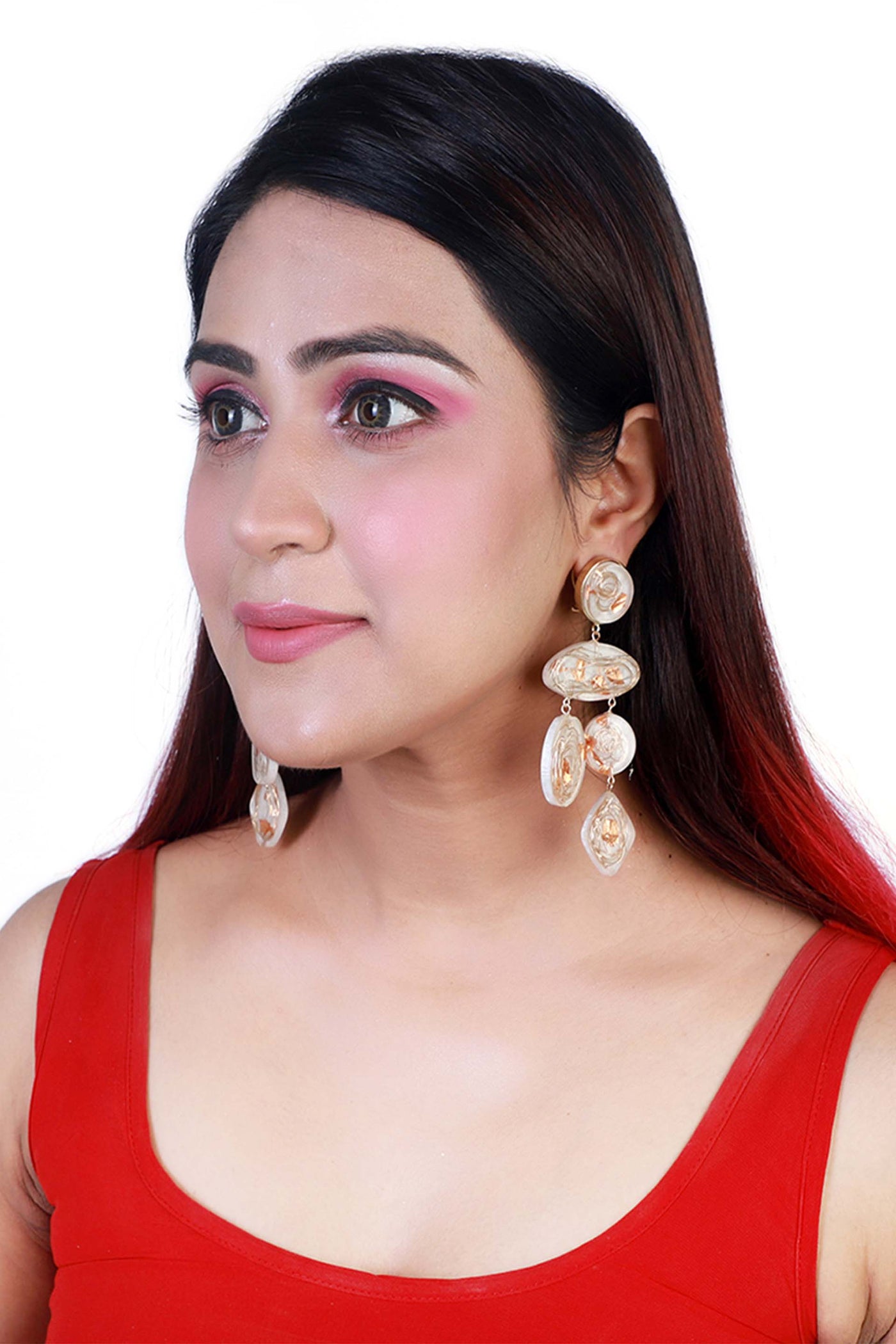 bijoux by priya chandna Off White Resin Starry Night fashion jewellery earrings online shopping melange singapore indian designer wear