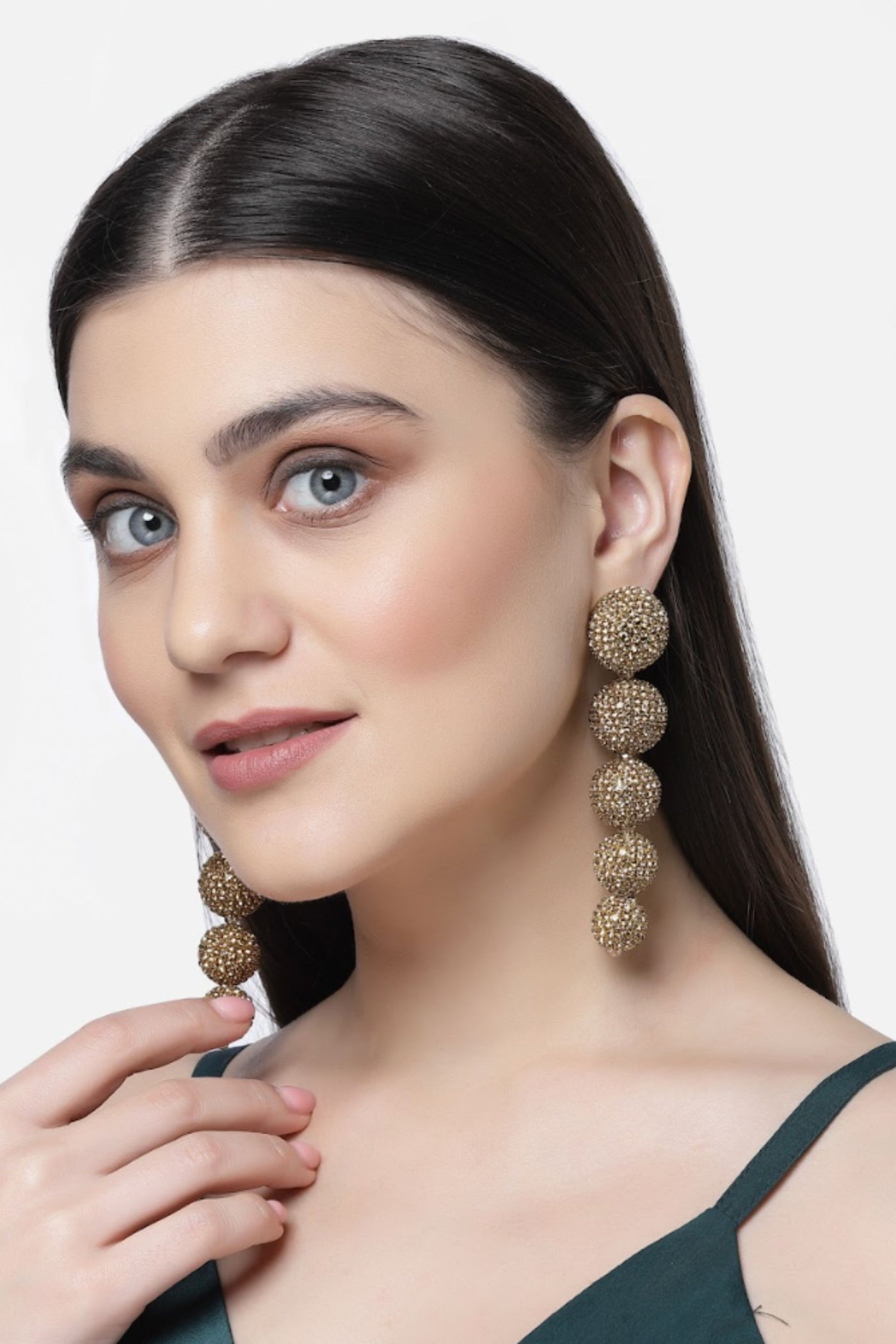 Bijoux by Priya Chandna Resin and Crystal ball drop earrings jewellery indian designer wear online shopping melange singapore