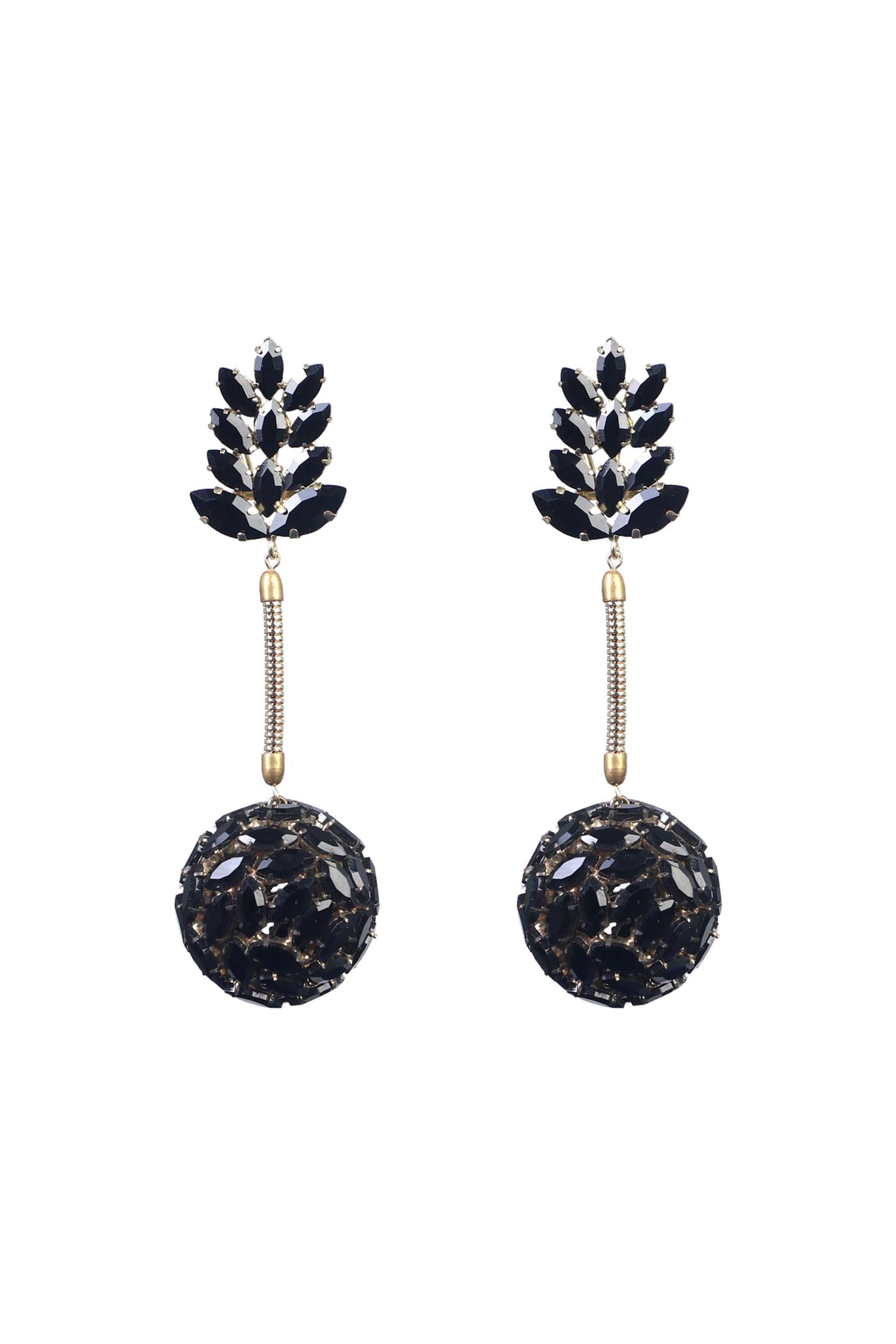 Bijoux by priya chandna Shiny Ball Drops Earrings black fashion jewellery online shopping melange singapore indian designer wear