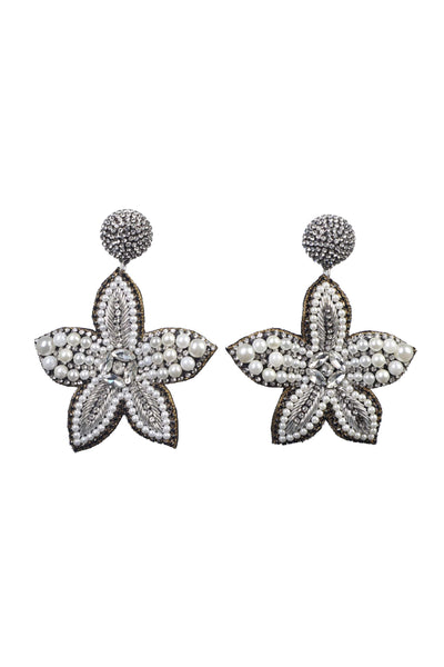 Bijoux by priya chanda Starry Pearl Earrings silver fashion jewellery online shopping melange singapore indian designer wear