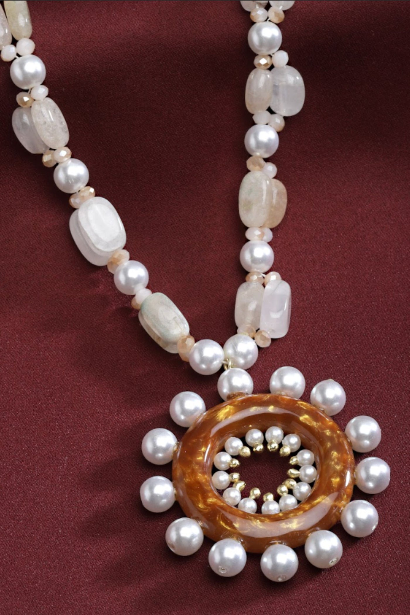 Bijoux by Priya Chandna Sunshine Necklace with Semi precious stones jewellery indian designer wear online shopping melange singapore