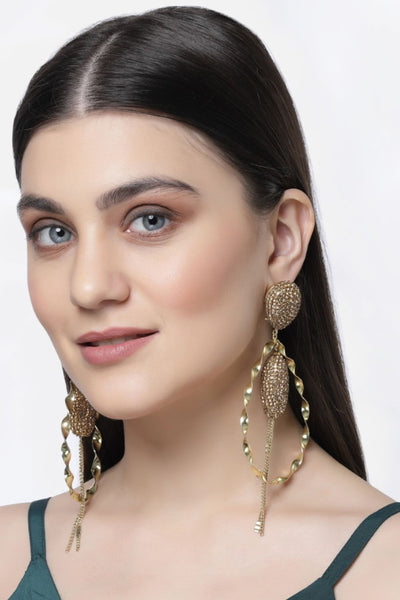 Bijoux by Priya Chandna Twirled hoops Gold jewellery indian designer wear online shopping melange singapore