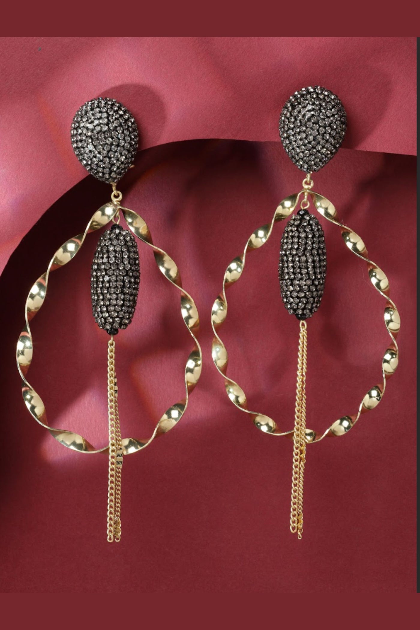 Bijoux by Priya Chandna Twirled hoops Smoke jewellery indian designer wear online shopping melange singapore