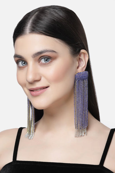 Bijoux by Priya Chandna Waterfall Danglers Royal Blue jewellery indian designer wear online shopping melange singapore