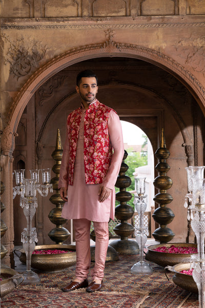 Chavvi Aggarwa Maroon Printed Bundi Set Online Shopping Melange Singapore Indian Designer Wear