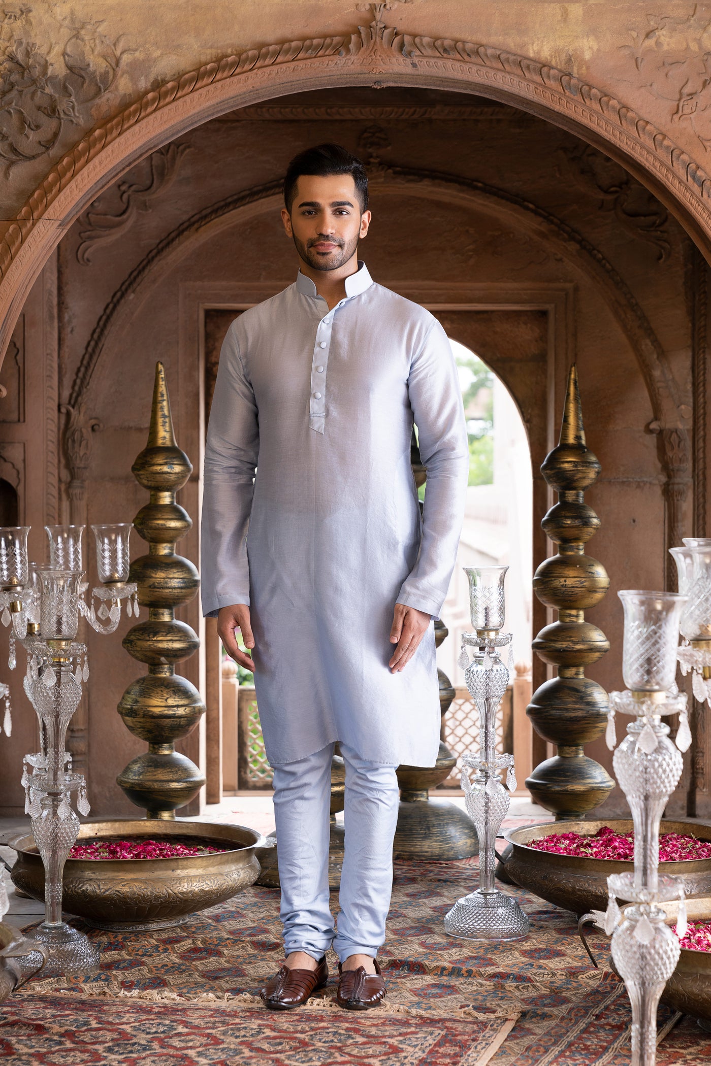 Chavvi Aggarwa Powder Blue Kurta Set Online Shopping Melange Singapore Indian Designer Wear
