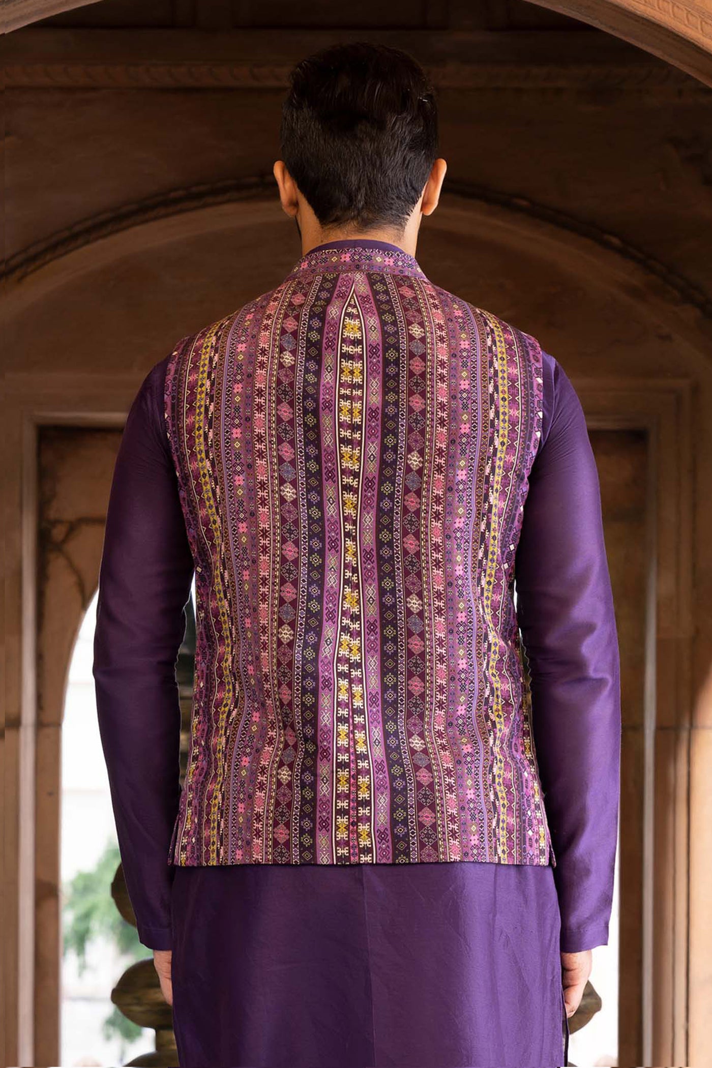 Chavvi Aggarwa Purple Printed Bundi Online Shopping Melange Singapore Indian Designer Wear