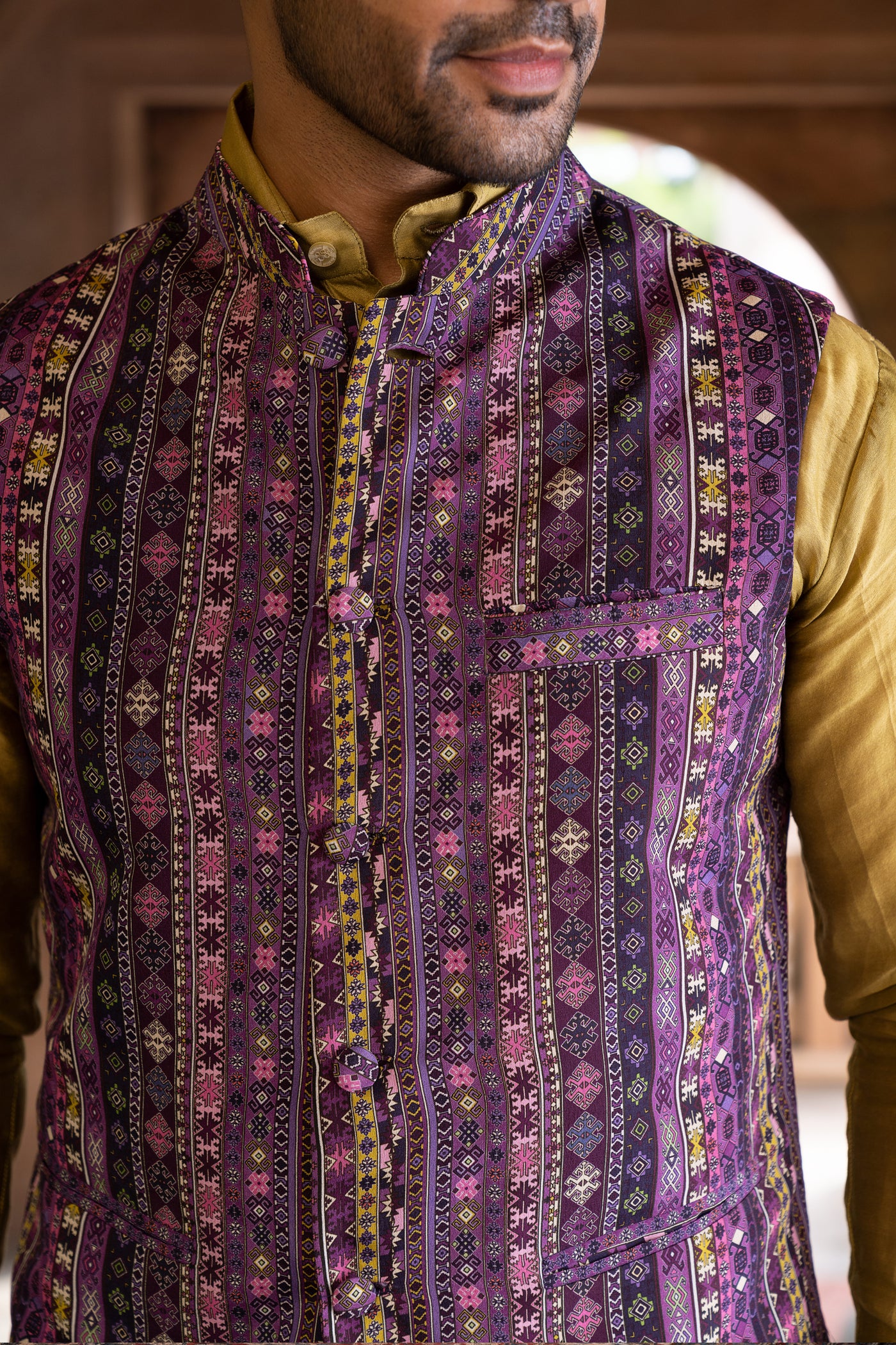 Chavvi Aggarwa Purple Printed Bundi Set Online Shopping Melange Singapore Indian Designer Wear