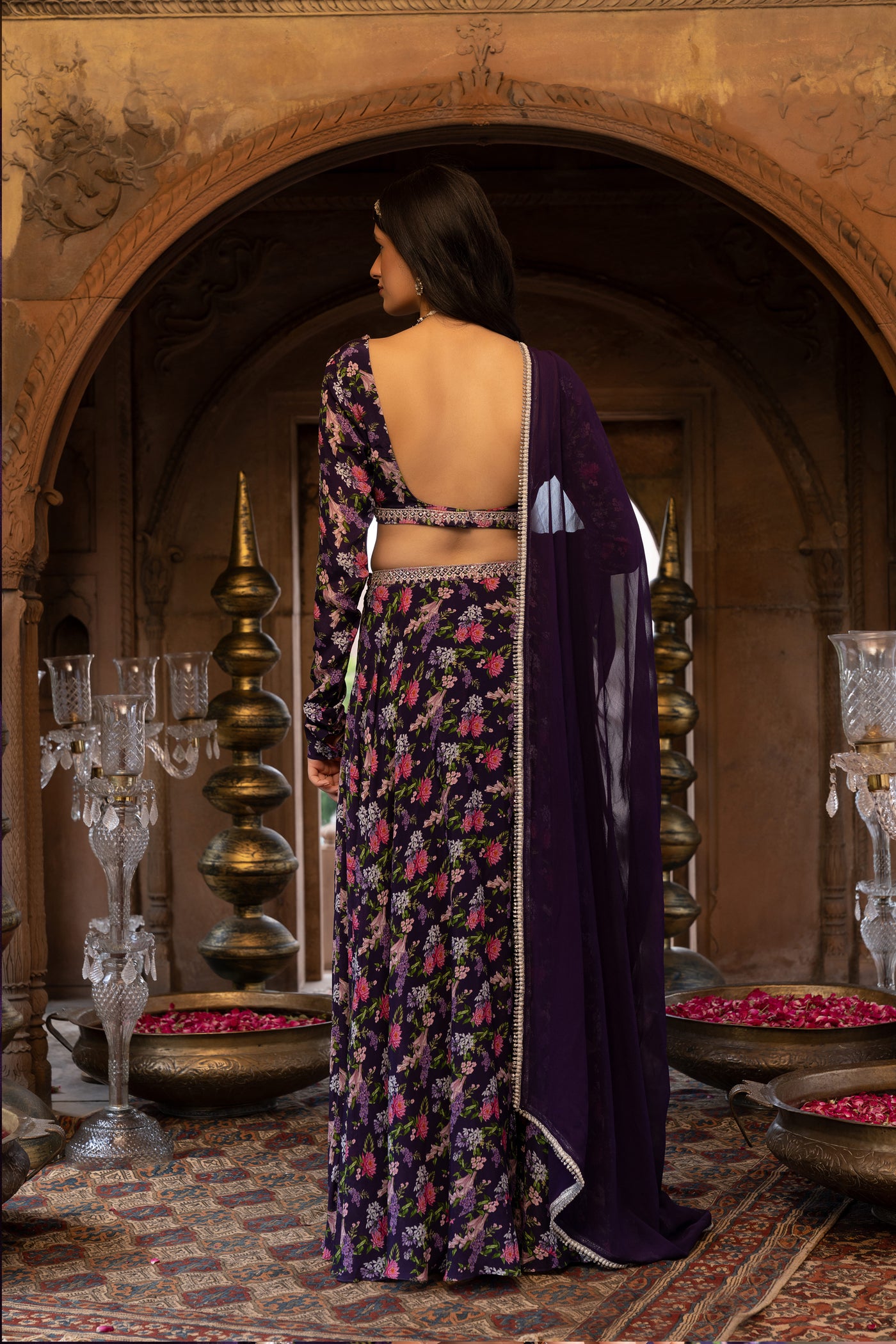 Chavvi Aggarwa Purple Printed Lehenga Set Online Shopping Melange Singapore Indian Designer Wear