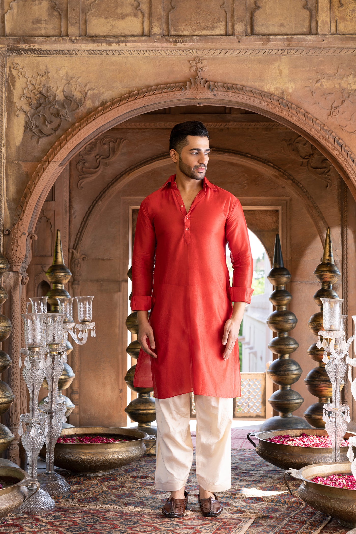 Chavvi Aggarwa Red Kurta Set Online Shopping Melange Singapore Indian Designer Wear