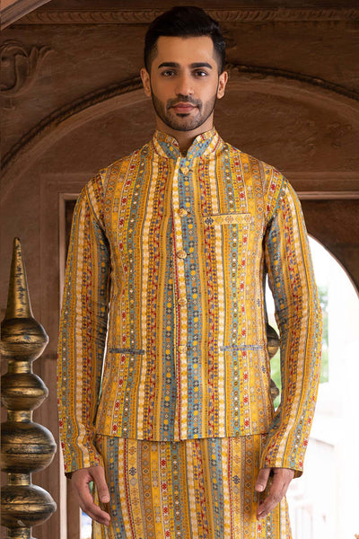 Chavvi Aggarwa Yellow Printed Bundi Online Shopping Melange Singapore Indian Designer Wear