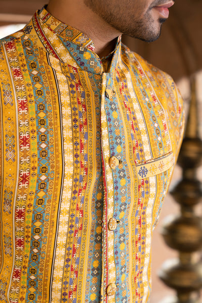 Chavvi Aggarwa Yellow Printed Bundi Set Online Shopping Melange Singapore Indian Designer Wear