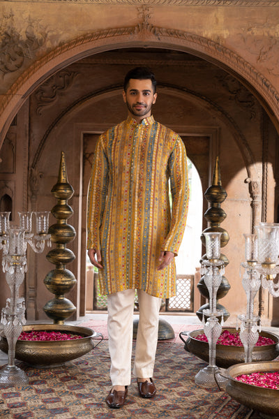 Chavvi Aggarwa Yellow Printed Kurta Set Online Shopping Melange Singapore Indian Designer Wear