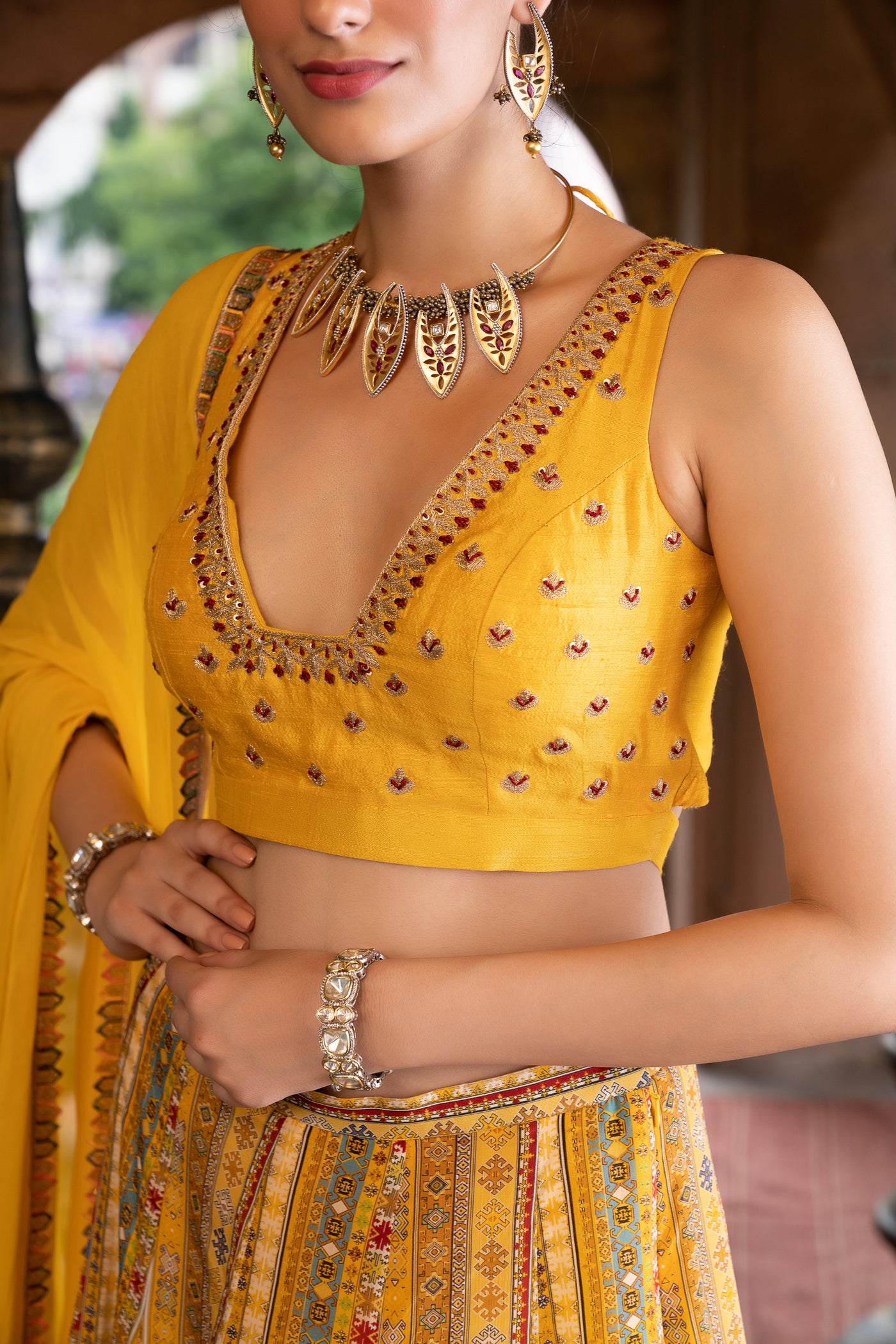 Chavvi Aggarwa Yellow Printed Lehenga Set Online Shopping Melange Singapore Indian Designer Wear
