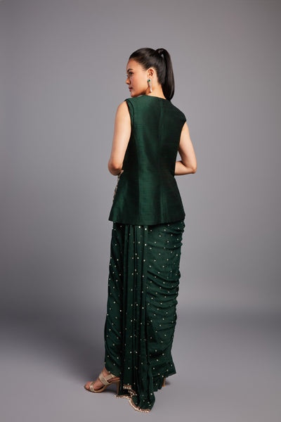 Chamee and Palak Amayra Jacket Saree Set indian designer wear online shopping melange singapore