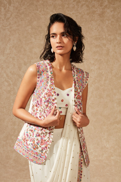 Chamee and Palak Emaya Blazer Jacket And Saree indian designer wear online shopping melange singapore