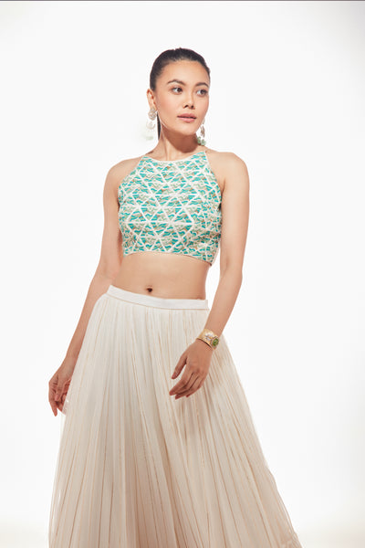 Chamee and Palak Erica tiered skirt indian designer wear online shopping melange singapore