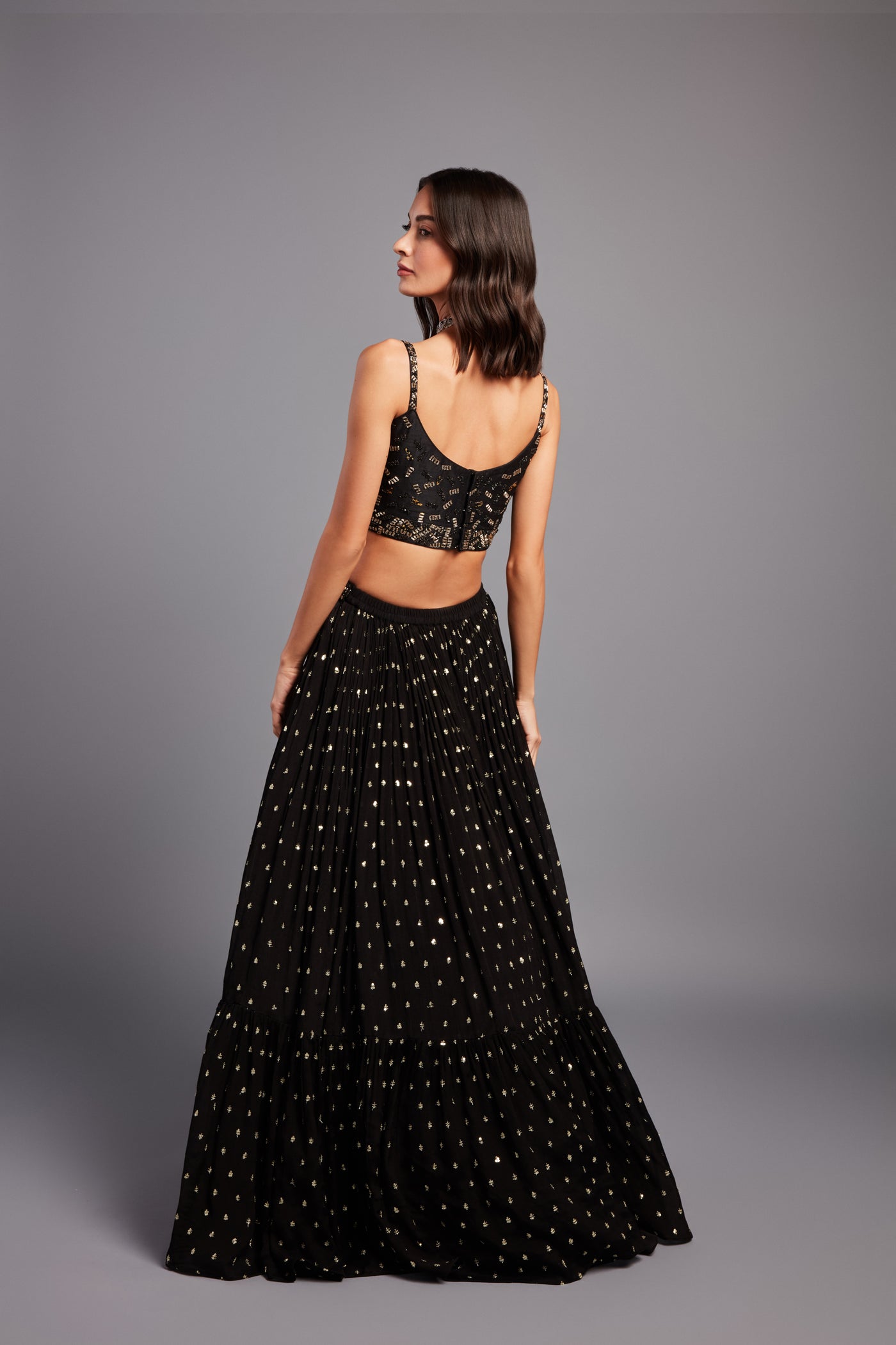 Chamee and Palak Gul Tiered Skirt indian designer wear online shopping melange singapore