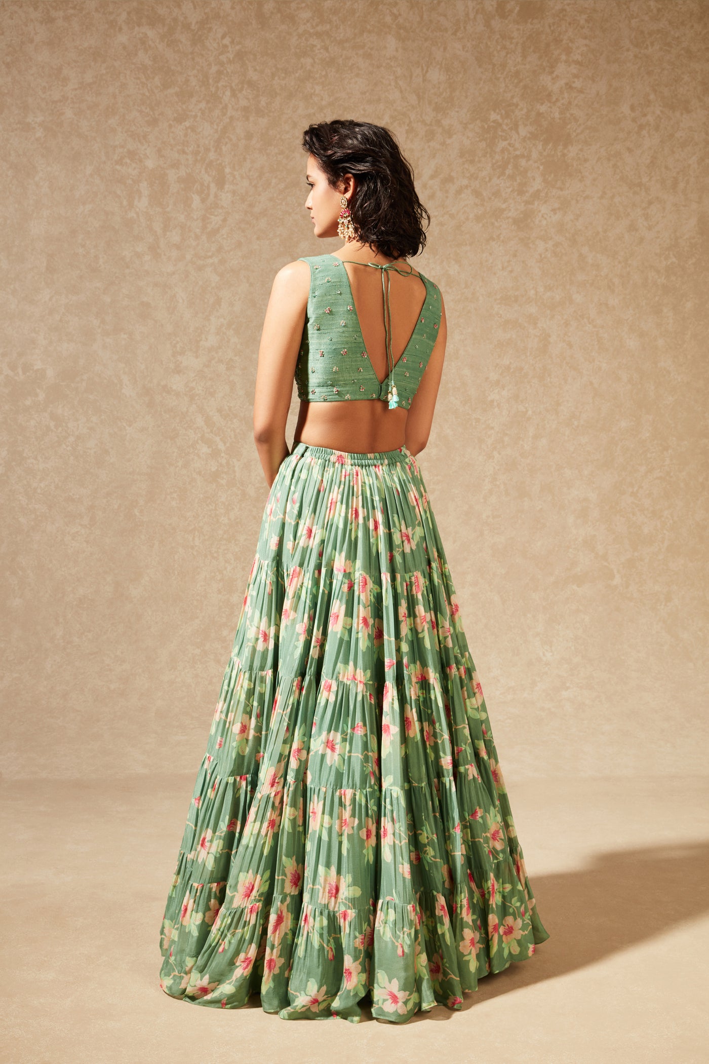 Chamee and palak izumi tiered skirt indian designer wear online shopping melange singapore