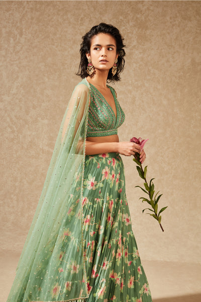 Chamee and palak izumi tiered skirt indian designer wear online shopping melange singapore